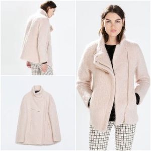 ❤️Host Pick! ZARA BLUSH MOHAIR COAT W/GOLDTONE